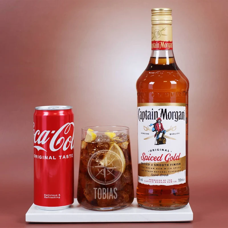 Captain Morgan Geschenkset mit Glas, Cola, Captain und Geschenkbox