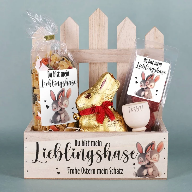 Geschenkset zu Ostern - Du bist mein Lieblingshase - mit leckerem Inhalt