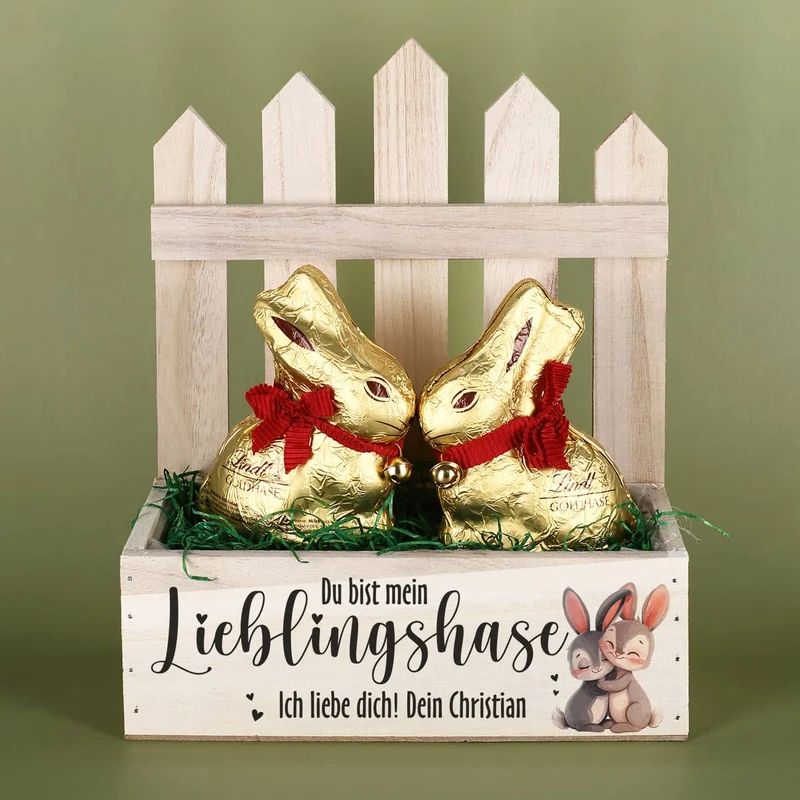 Du bist mein Lieblingshase - Geschenkset zu Ostern mit 2 Lindthasen