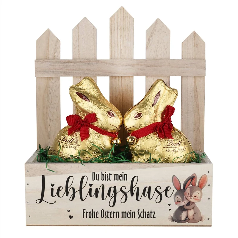 Du bist mein Lieblingshase - Geschenkset zu Ostern mit 2 Lindthasen