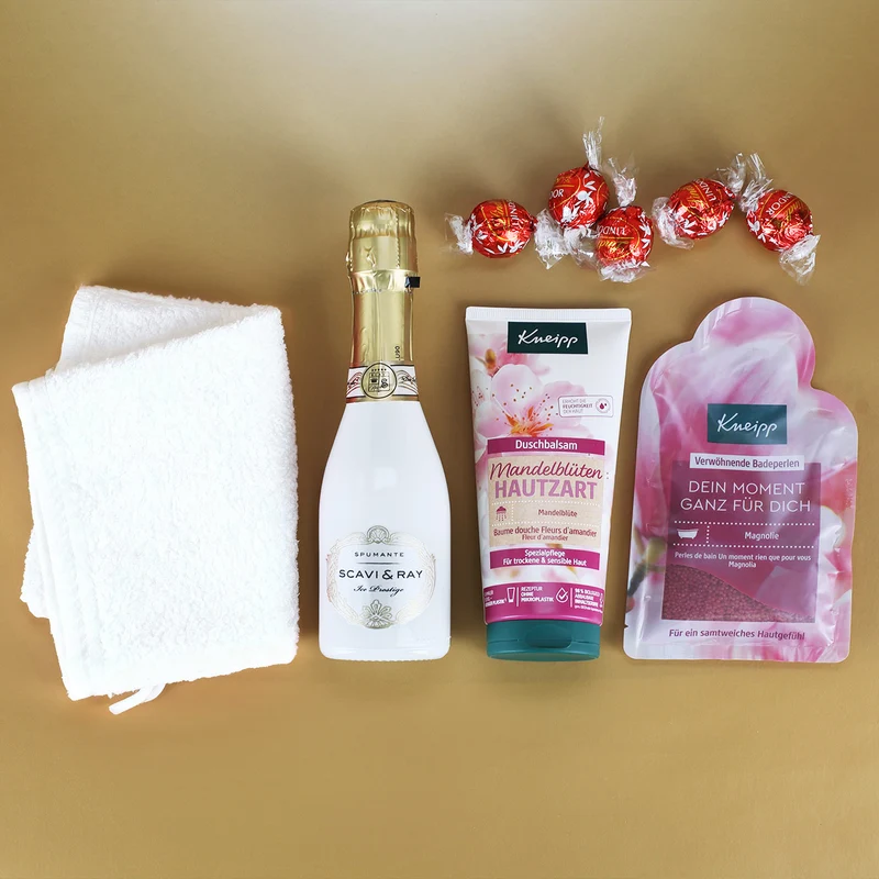 Weihnachtsgeschenkset für Frauen - gefüllte Glasdose mit praktischem Inhalt
