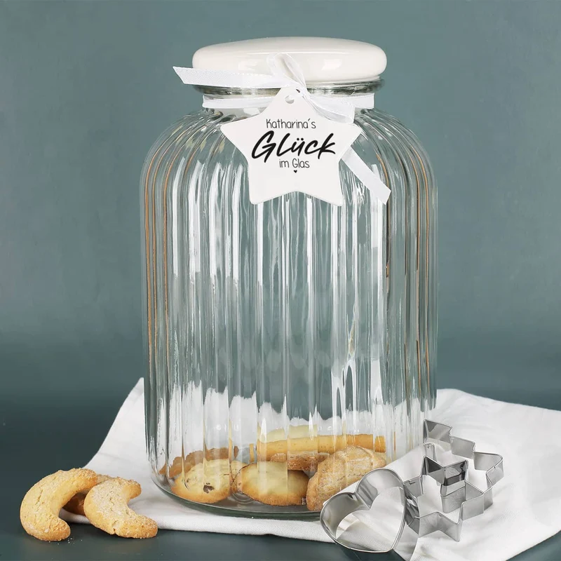 Glück im Glas - Geschenkset in großer Glasdose für Frauen