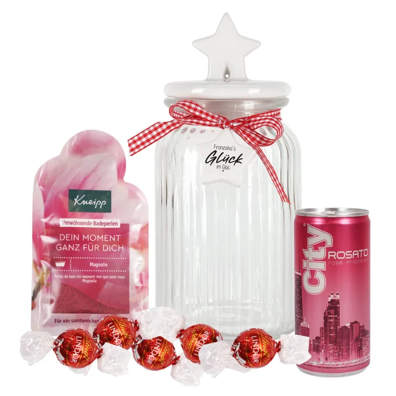Geschenkset für Frauen - Glück im Glas - in 2 verschiedenen Größen