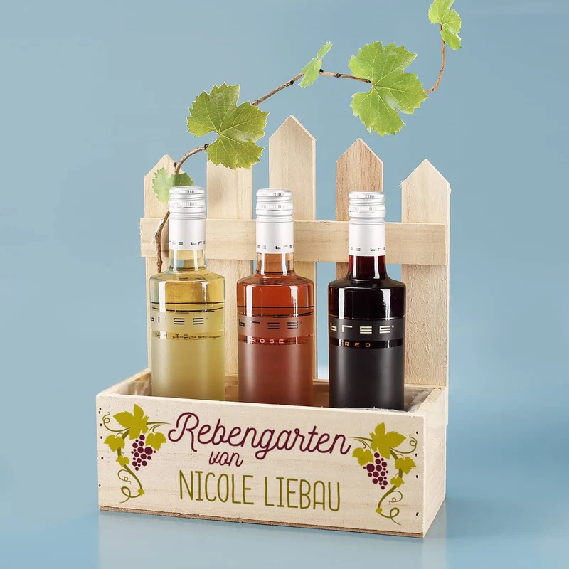 Rebengarten - Pflanzkiste mit drei BREE Weinen