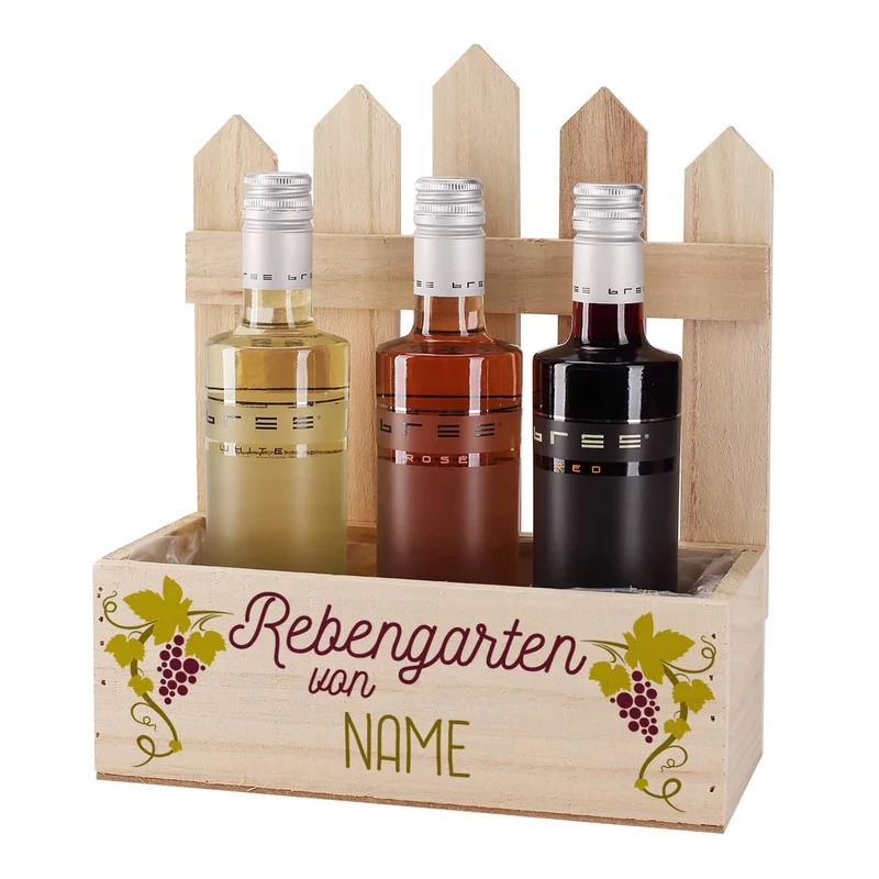 Rebengarten - Pflanzkiste mit drei BREE Weinen