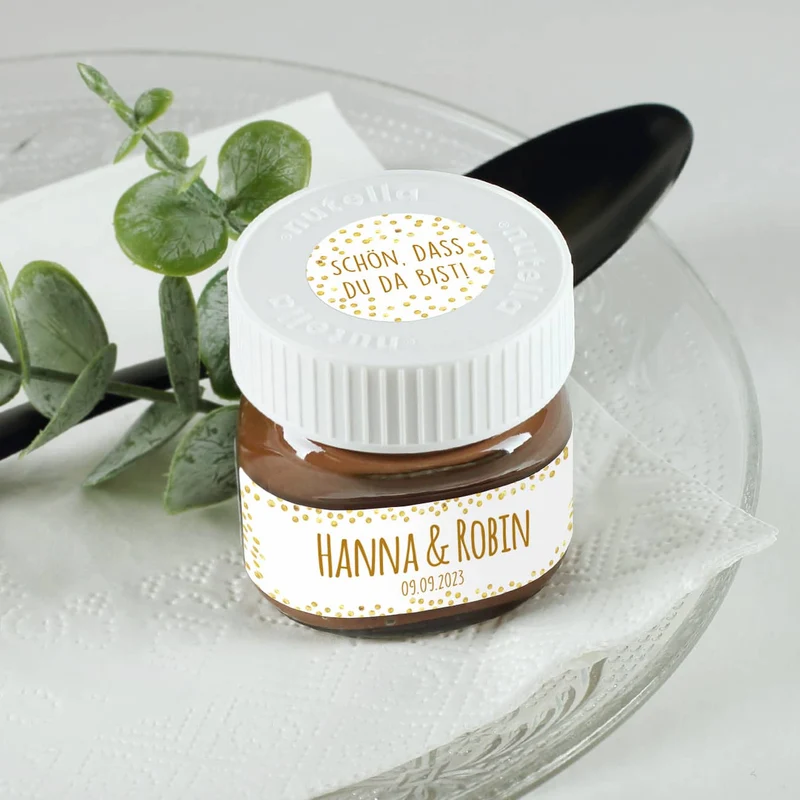10er Set Nutella als Gastgeschenk mit personalisierten Etiketten