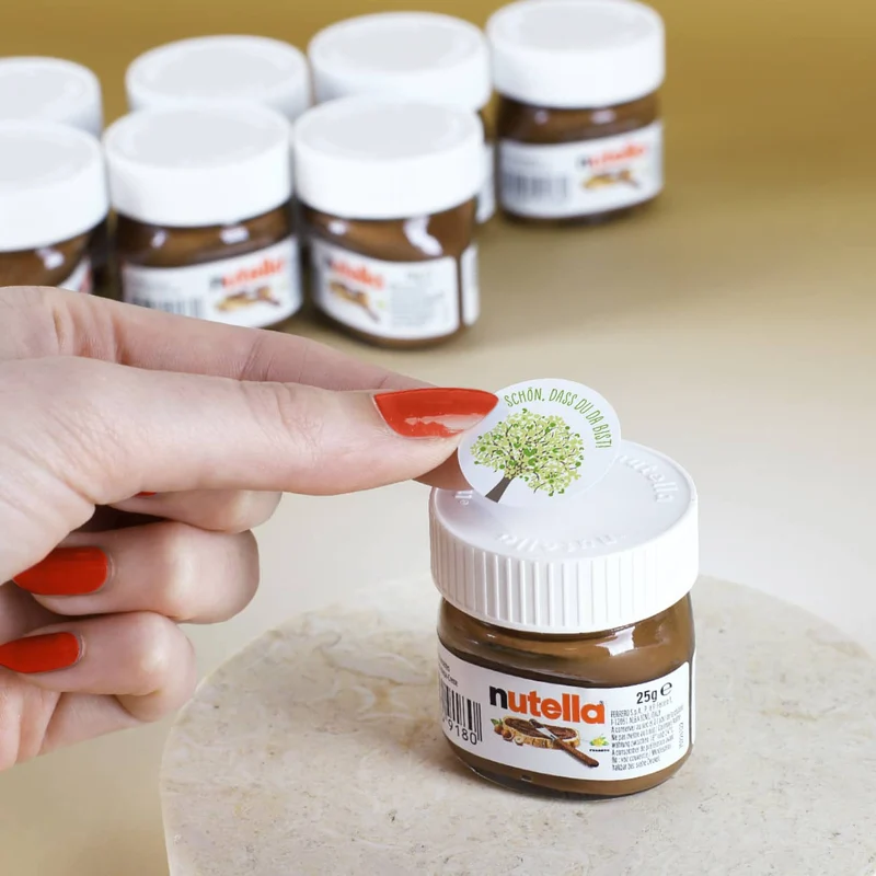 10er Set Nutella Gläschen zur Konfirmation, Kommunion oder Taufe in 3 Farbvarianten