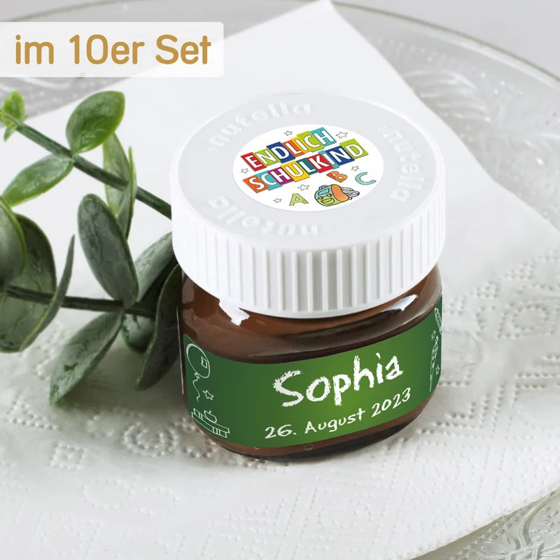 10er Set Nutella als Gastgeschenk zur Einschulung