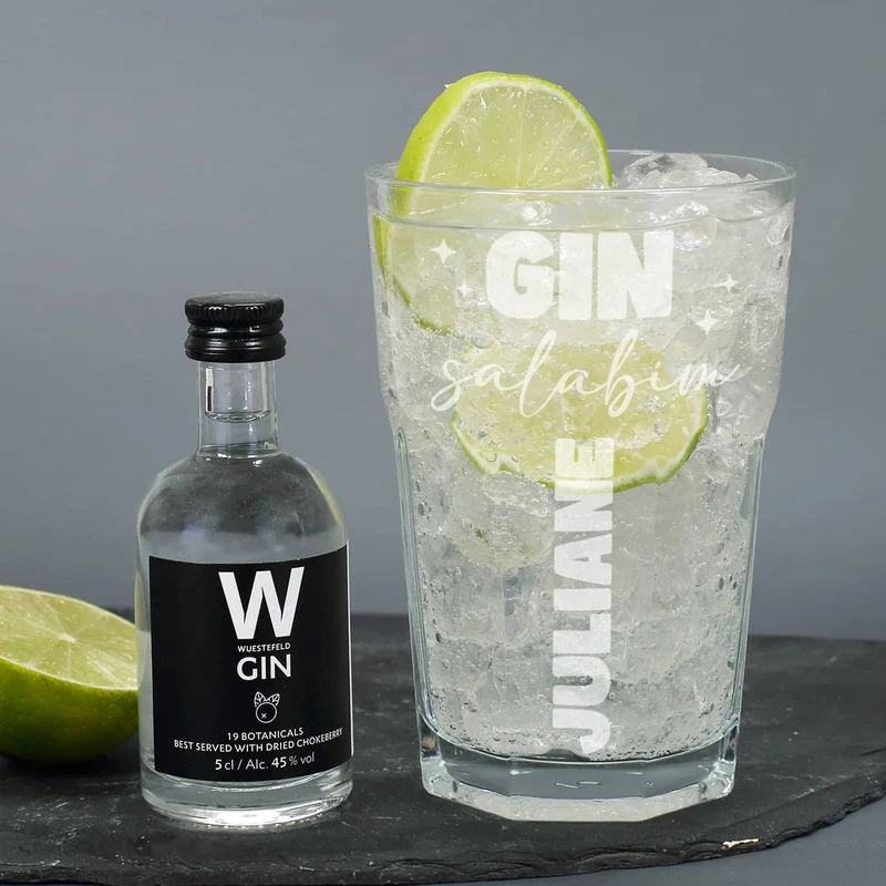 Gin salabim - kleines Gin Geschenkset mit Ihrem Wunschnamen