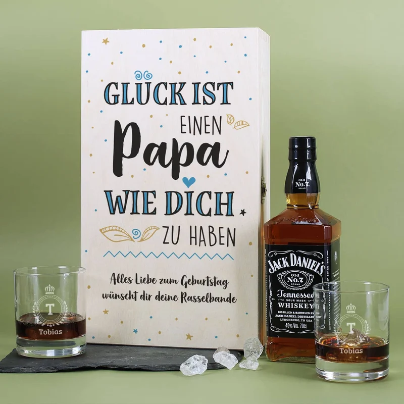 Jack Daniels Geschenkset für den besten Papa zum Vatertag oder Geburtstag