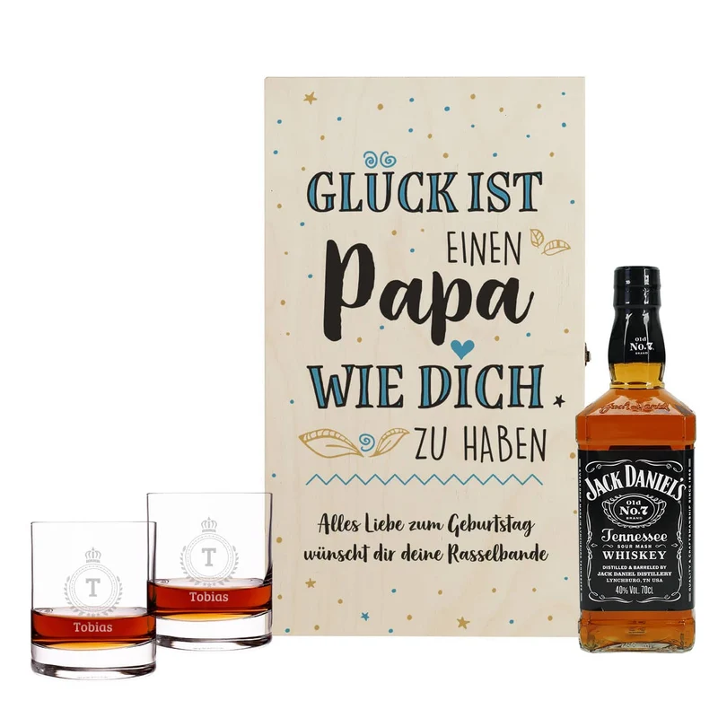 Jack Daniels Geschenkset für den besten Papa zum Vatertag oder Geburtstag
