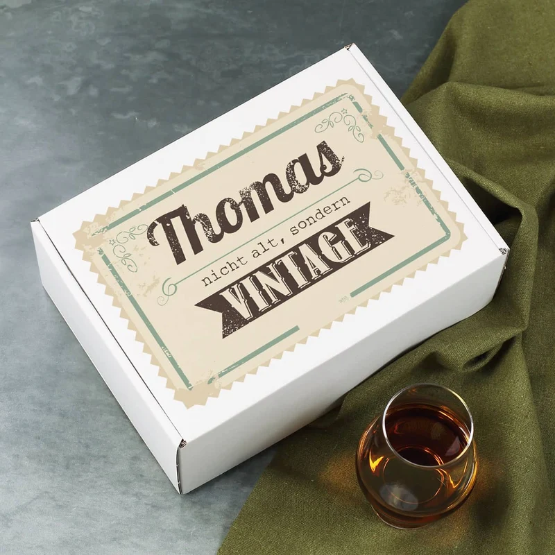 Nicht alt, sondern Vintage - Asbach Uralt Geschenkset mit graviertem Glas