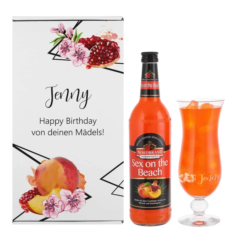 Cocktail-Set mit graviertem Glas in persönlicher Verpackung