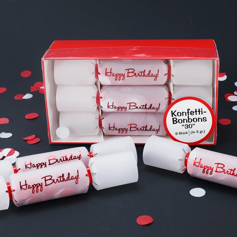 Konfetti-Bonbons zum 30. Geburtstag 6-tlg.
