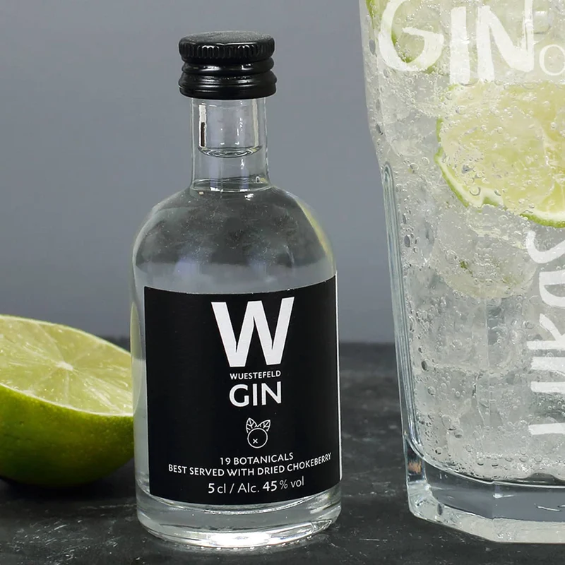 Lustiges Ginderella Geschenkset mit Wüstefeld Gin und Glas