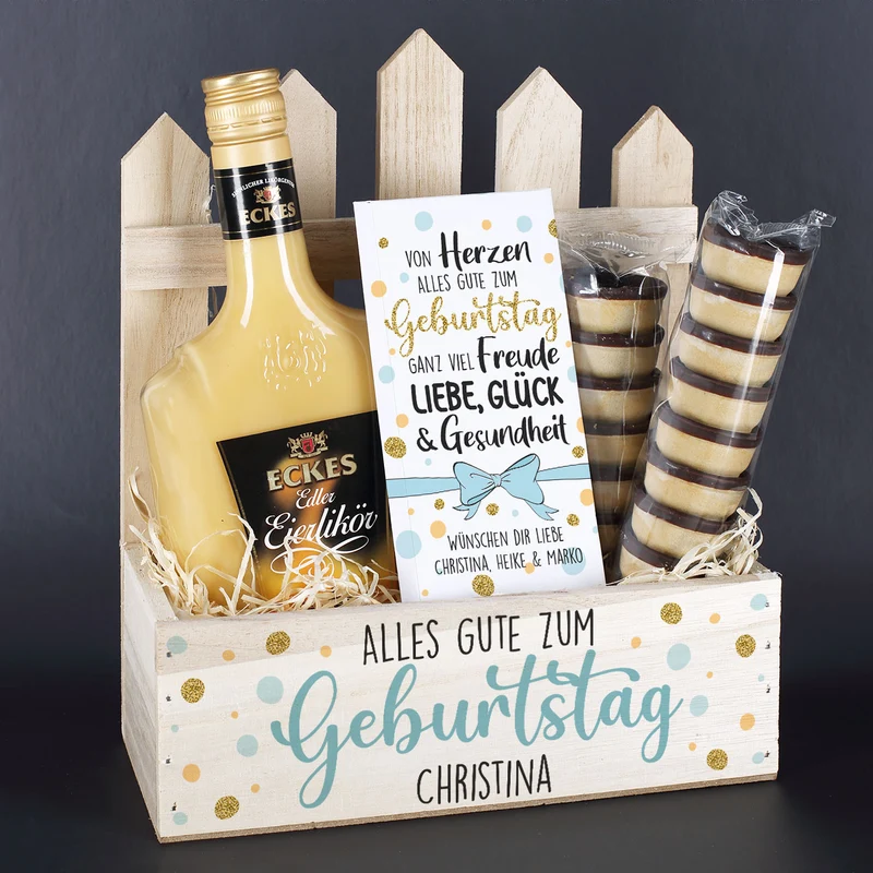 Alles Gute zum Geburtstag - Eierlikör Geschenkset mit Personalisierung