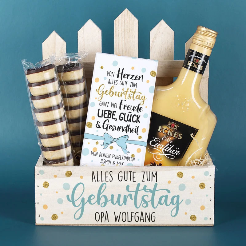Alles Gute zum Geburtstag - Eierlikör Geschenkset mit Personalisierung