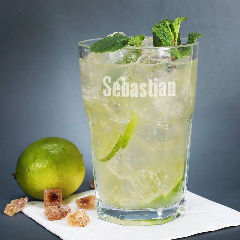 Geburtstagsset mit Glas und Mojito