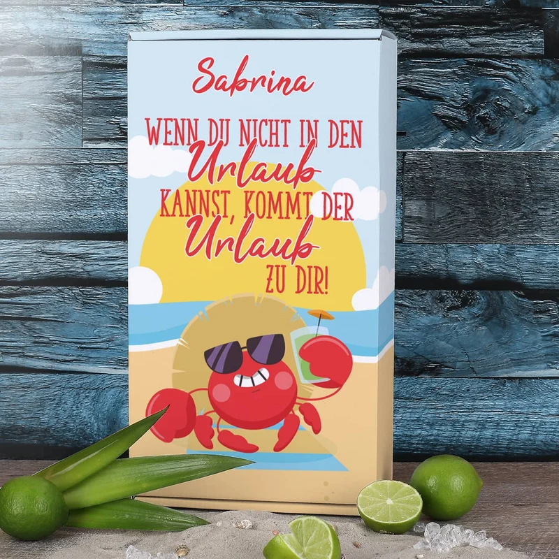 Urlaub in der Box - Caipi oder Sex on the Beach Set mit Ihrem Wunschnamen