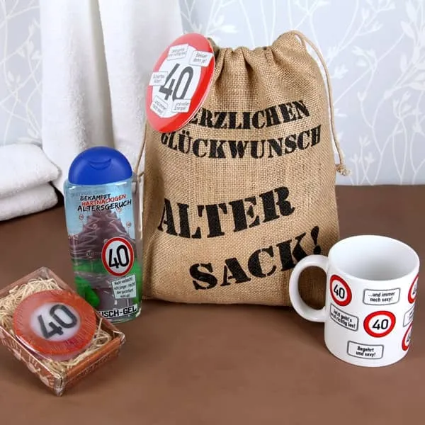 Zum 40. Geburtstag Geschenkset Verkehrszeichen (5-teilig)