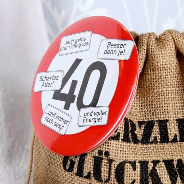 Zum 40. Geburtstag Geschenkset Verkehrszeichen (5-teilig)