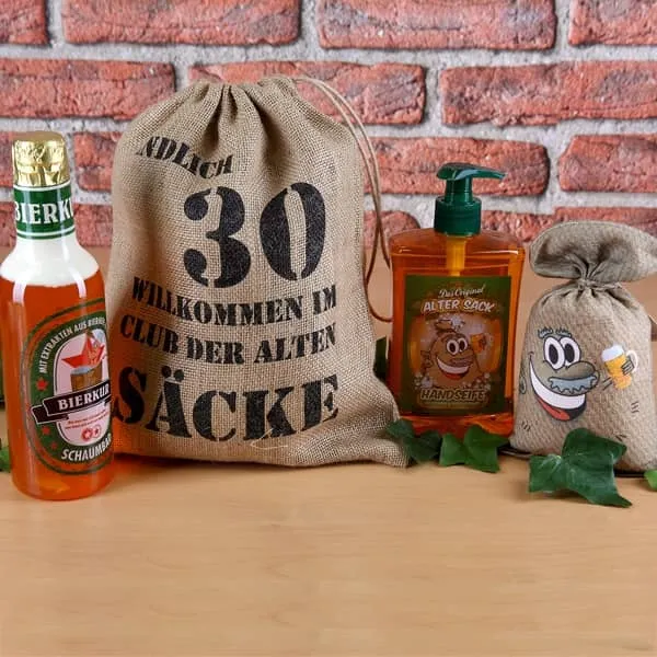 Geburtstagsgeschenkset Alter Sack zum 30. (4-teilig)