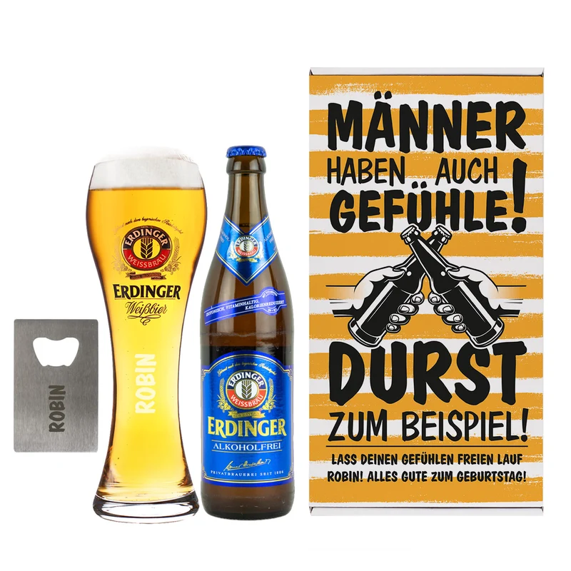 Männer haben auch Gefühle! Weißbier Geschenkset für Männer | Mit oder ohne Alkohol