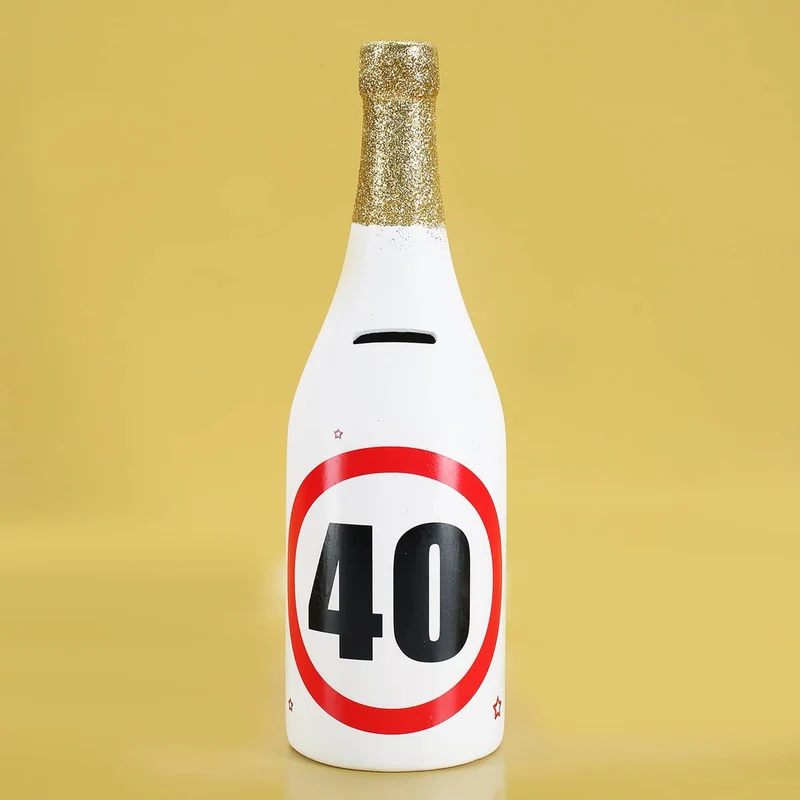 Spar-Flasche mit Verkehrszeichenmotiv mit verschiedenen Zahlen