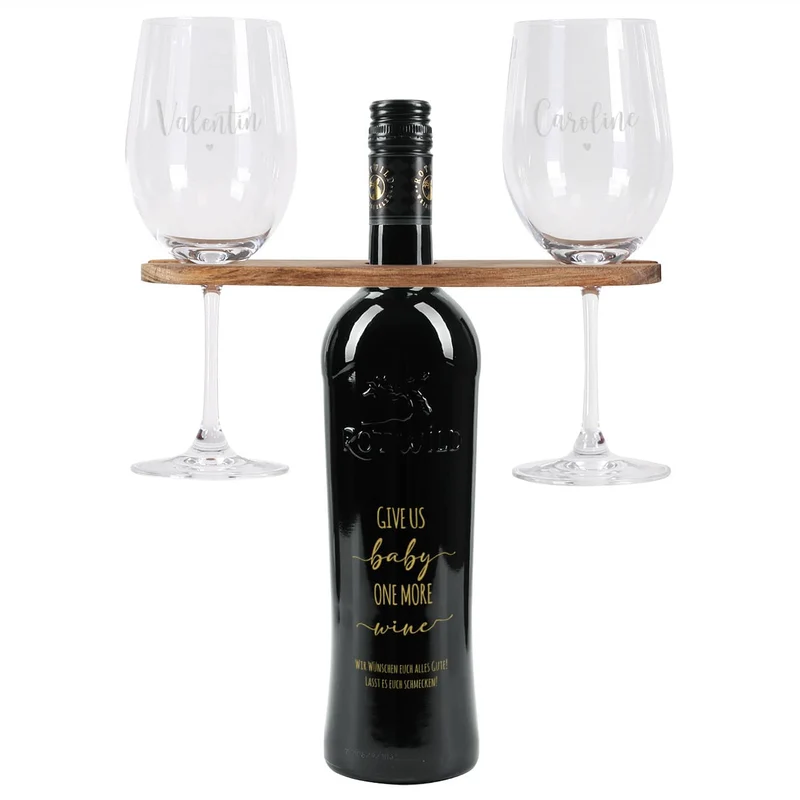 Give us Baby one more wine - personalisiertes Weinset mit Gravur