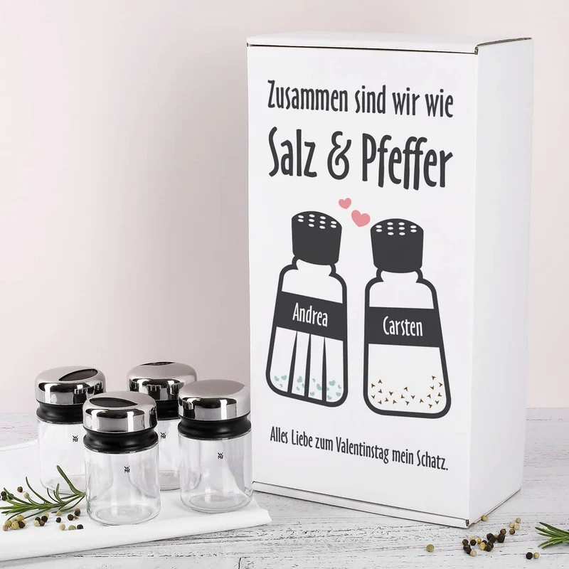 Wie Salz & Pfeffer - WMF Gewürzstreuer in persönlicher Geschenkbox