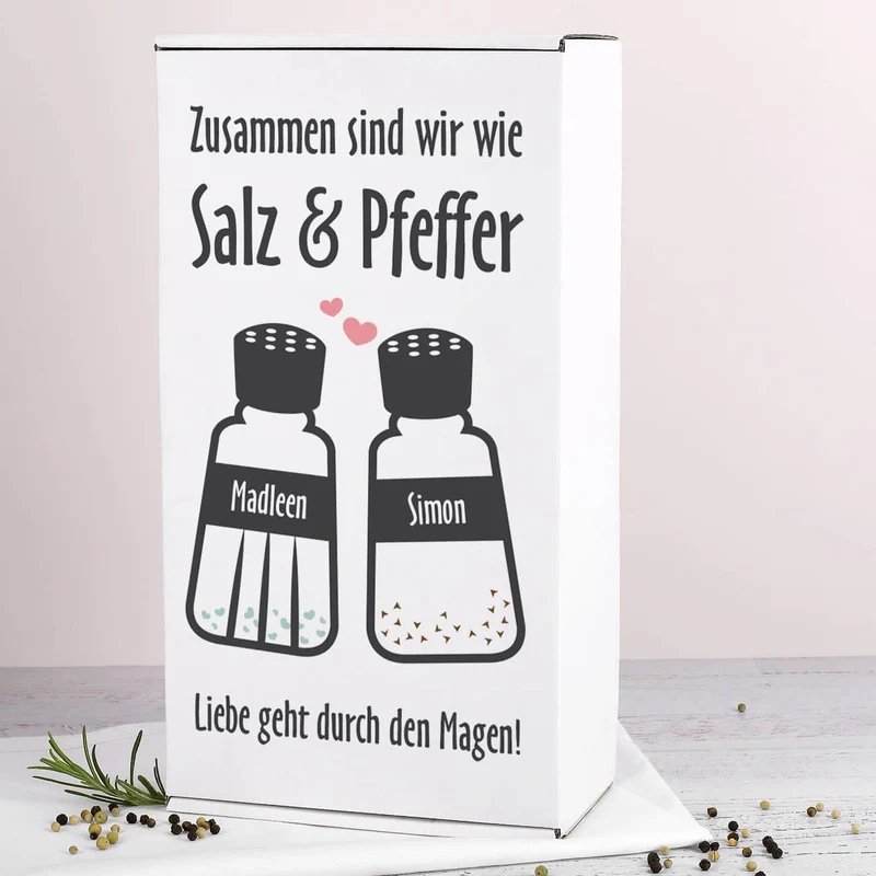 Wie Salz & Pfeffer - WMF Gewürzstreuer in persönlicher Geschenkbox