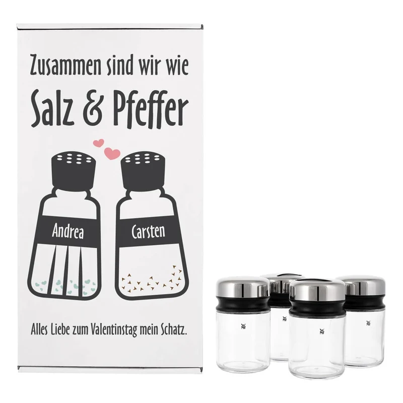 Wie Salz & Pfeffer - WMF Gewürzstreuer in persönlicher Geschenkbox