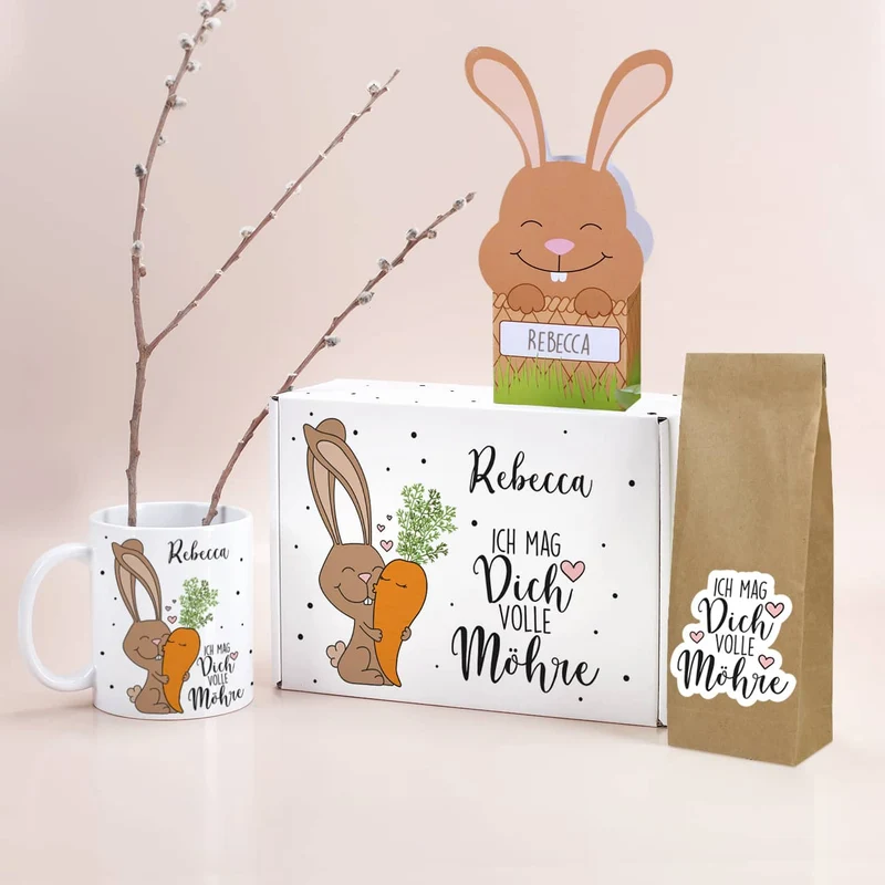 Ich mag Dich volle Möhre! - Geschenkset mit Wunschname