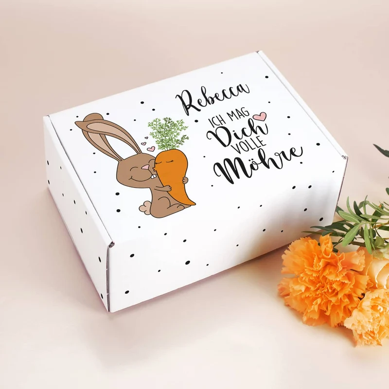 Ich mag Dich volle Möhre! - Geschenkset mit Wunschname