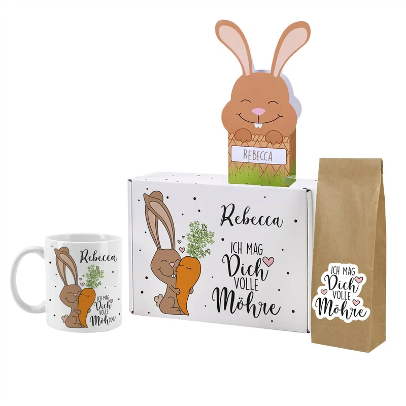 Ich mag Dich volle Möhre! - Geschenkset mit Wunschname