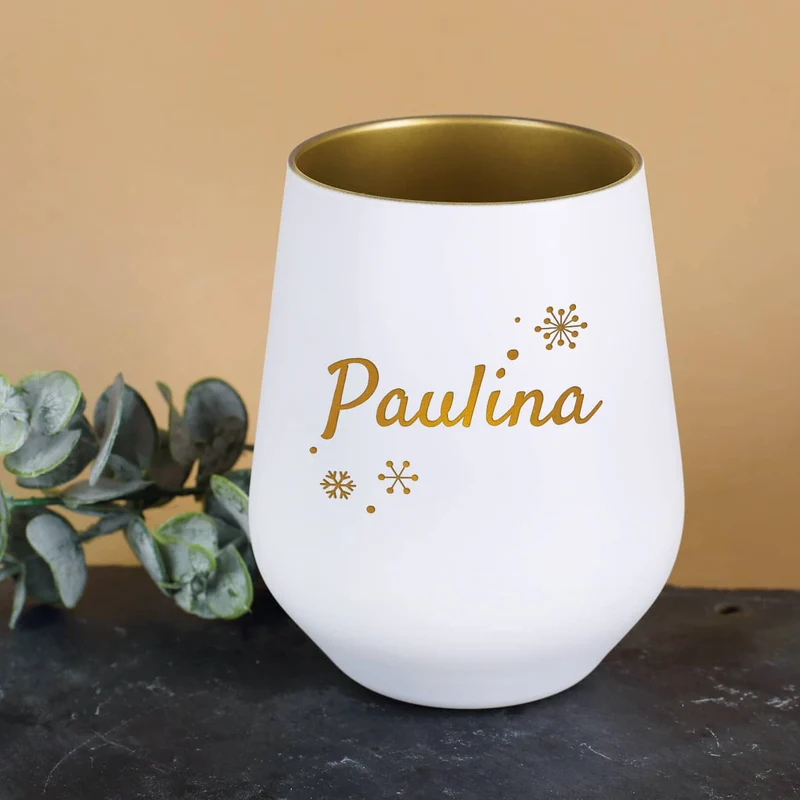 Personalisiertes Geschenkset zu Weihnachten mit graviertem Glas und Käfer Sprizz