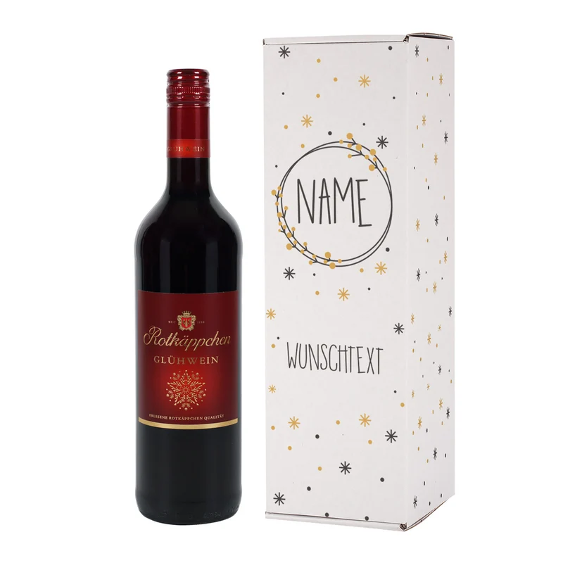 Glühwein mit persönlicher Flaschenverpackung