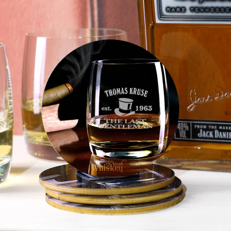 Whiskybox mit 4 Gläsern, Untersetzern und Jack Daniels Whiskey