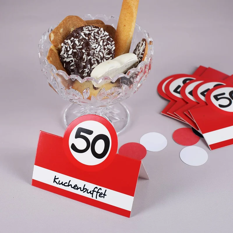 Tischkärtchen für den 50. Geburtstag