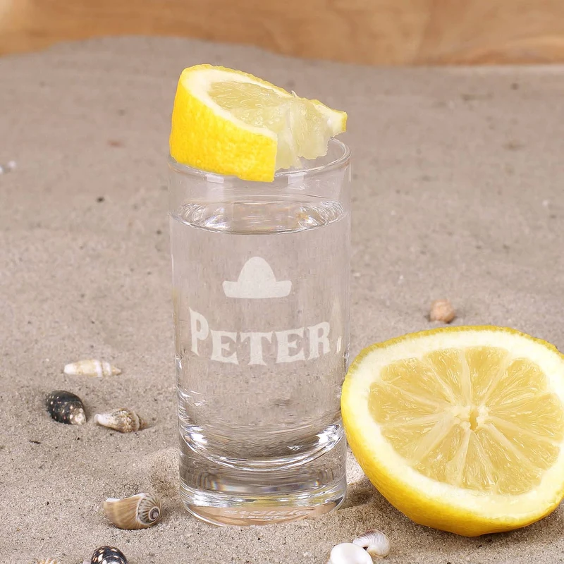 Sierra Tequila Geschenkset mit Miniatur-Flasche und graviertem Glas