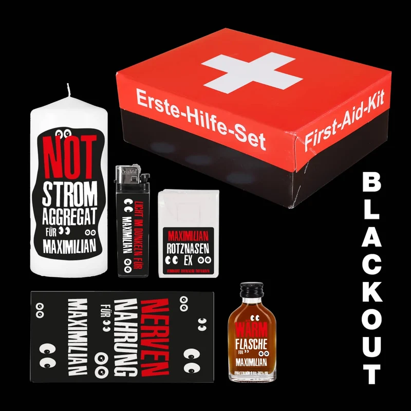Blackout Notfallbox als Scherzgeschenk