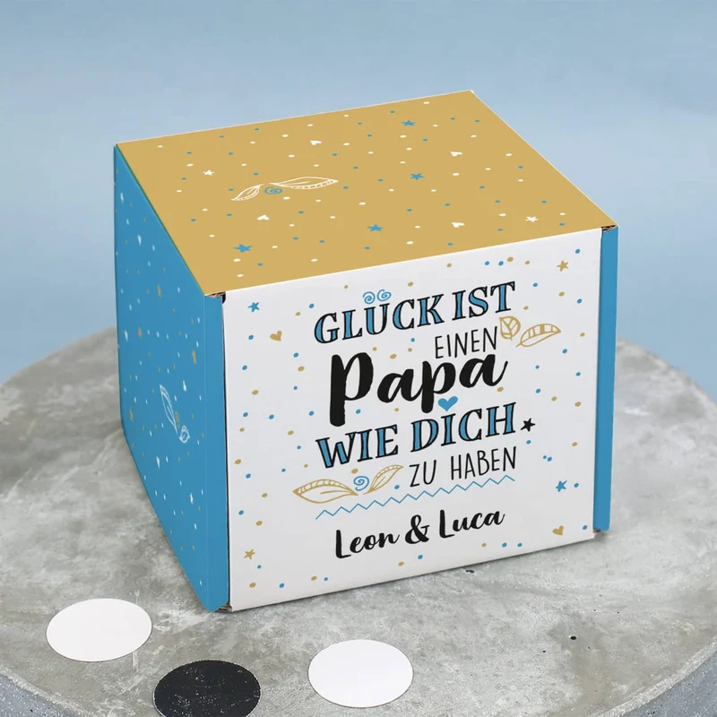 Schnaps Geschenkset für den besten Papa mit Box, Likör und Schnapsglas