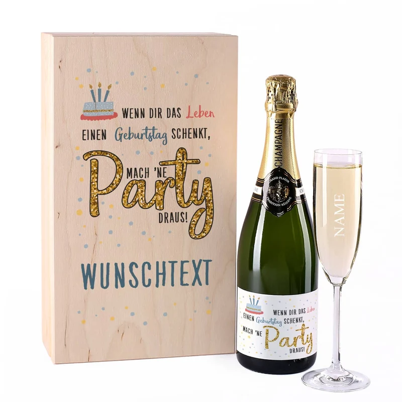 Champagner Geschenkset zum Geburtstag...mach 'ne Party draus