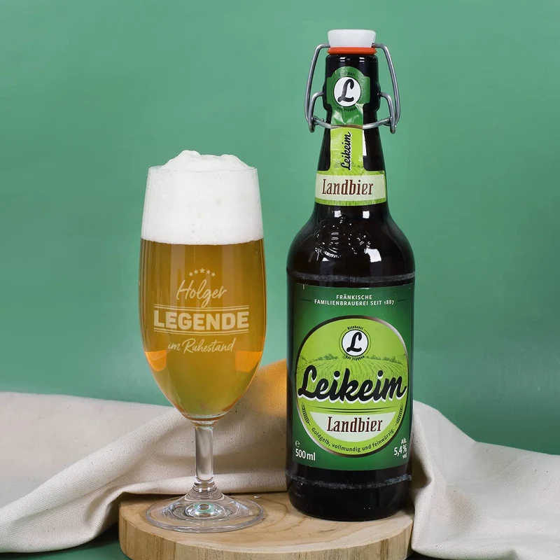 Legende in Rente - Geschenkset zum Ruhestand mit Bier, Glas und Snack
