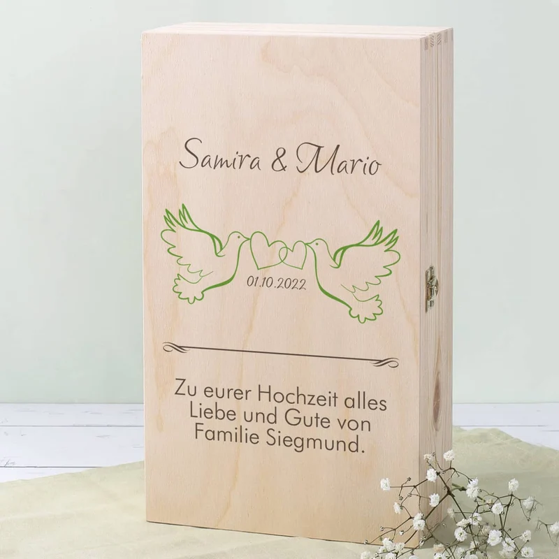 Sektgläser mit Gravur im Set mit exklusiver Holzverpackung