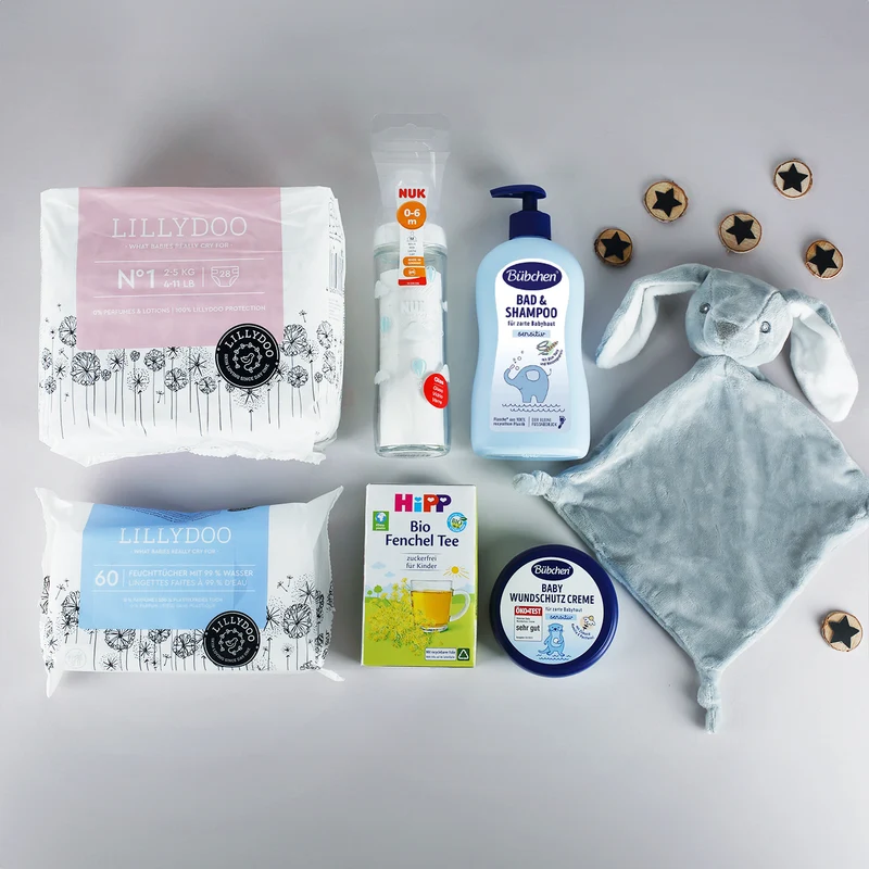 Gefüllter Geschenkkorb zur Geburt - ein rundum perfektes Geschenk
