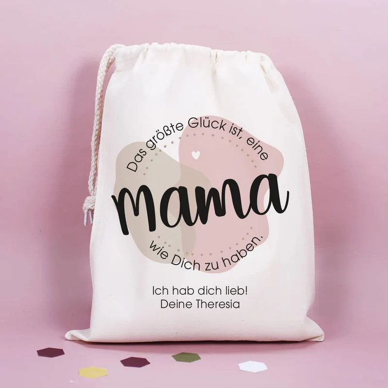 Das größte Glück ist, eine Mama wie Dich zu haben. - Geschenkset mit Wein und Duftkerze