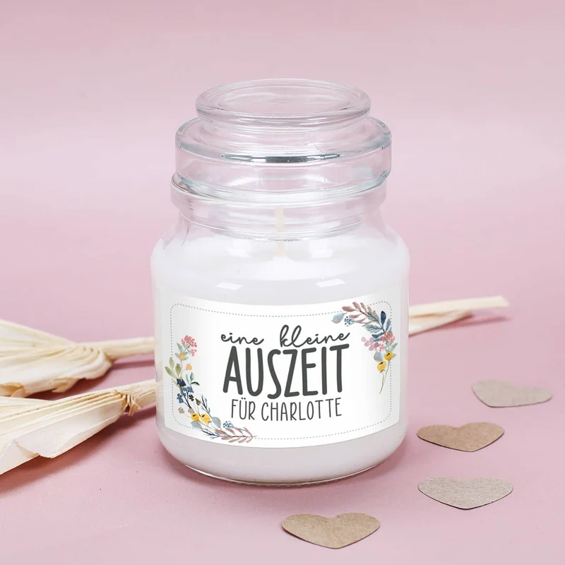 Eine kleine Auszeit - Geschenkset mit Wein und Duftkerze