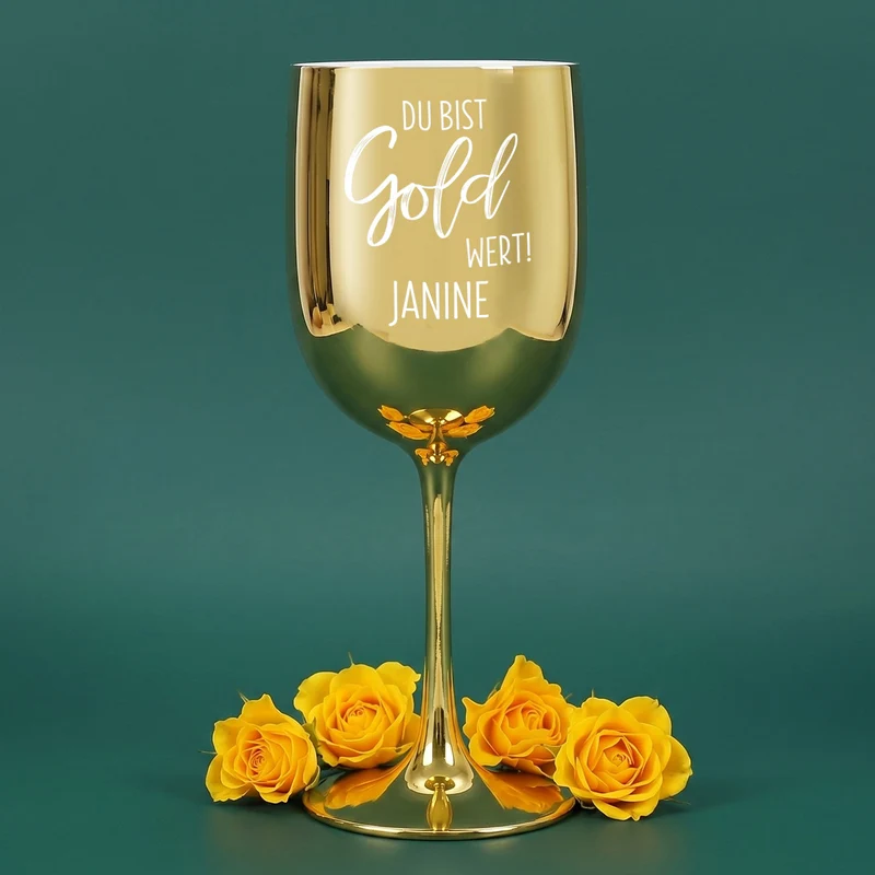 Du bist Gold wert! - Lillet Geschenkset mit Trinkkelch und Präsentbox