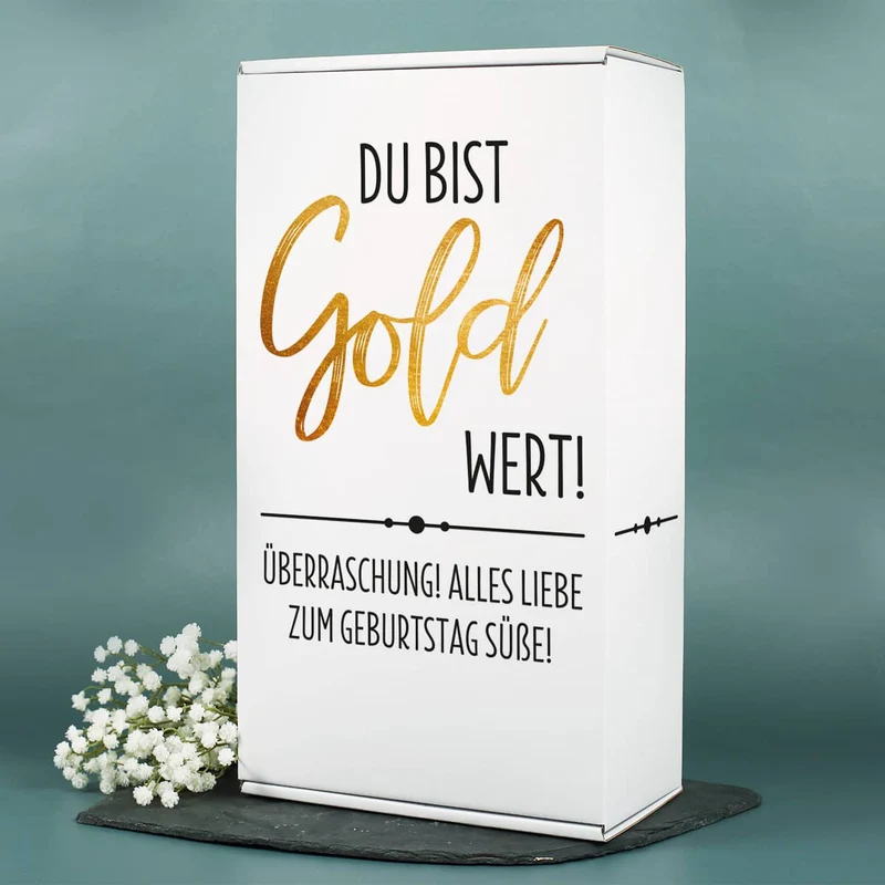 Du bist Gold wert! - Lillet Geschenkset mit Trinkkelch und Präsentbox